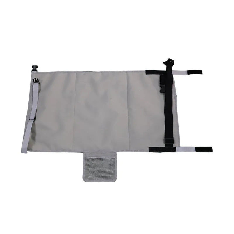 Portable children's aircraft pedal seat extender in blue with optional drawstring pocket