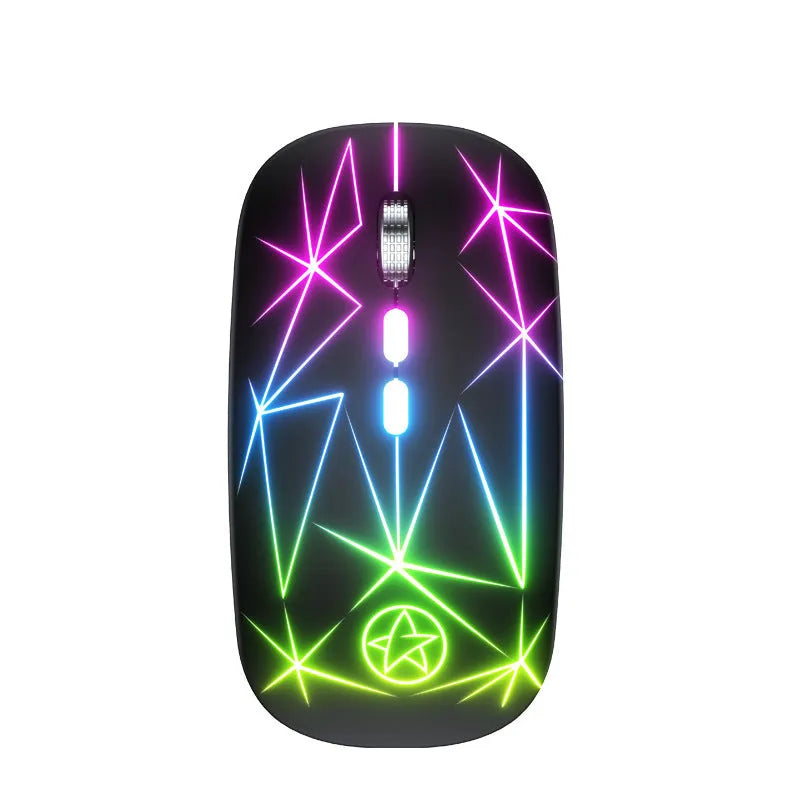 Wireless Bluetooth dual-mode gaming mouse with metal roller in compact 12cm design