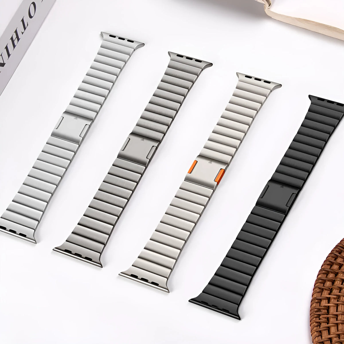Stainless steel magnetic buckle watch strap for Apple Watch in business style with multiple colour options