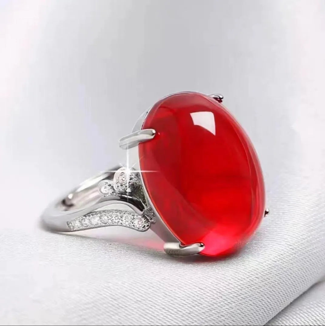 Adjustable women's natural sapphire ring in ethnic geometric style with alloy construction showing colour options