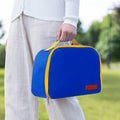 Large insulated lunch box bento handbag in textured cloth with heat preservation function