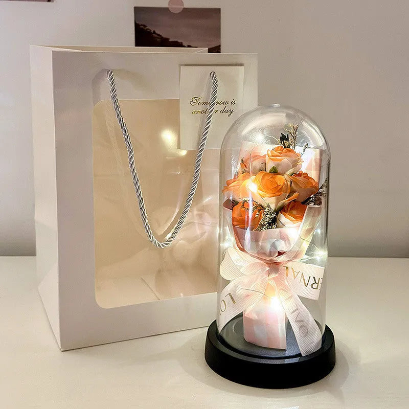 Bionic bouquet artificial flower spray in eight colour variations including gradient and solid finishes