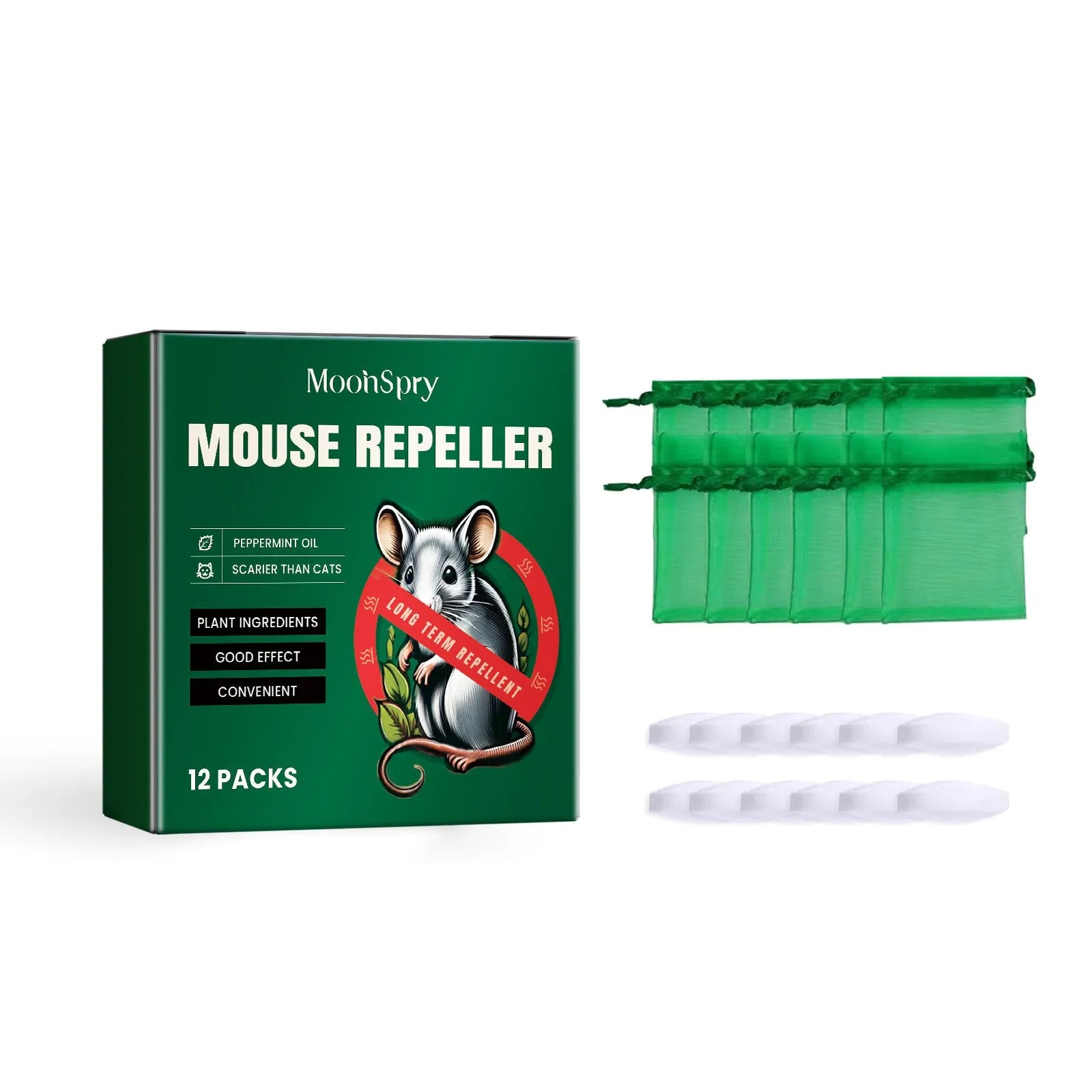 60ml natural mouse repellent spray bottle with essential oil formula for home and car use