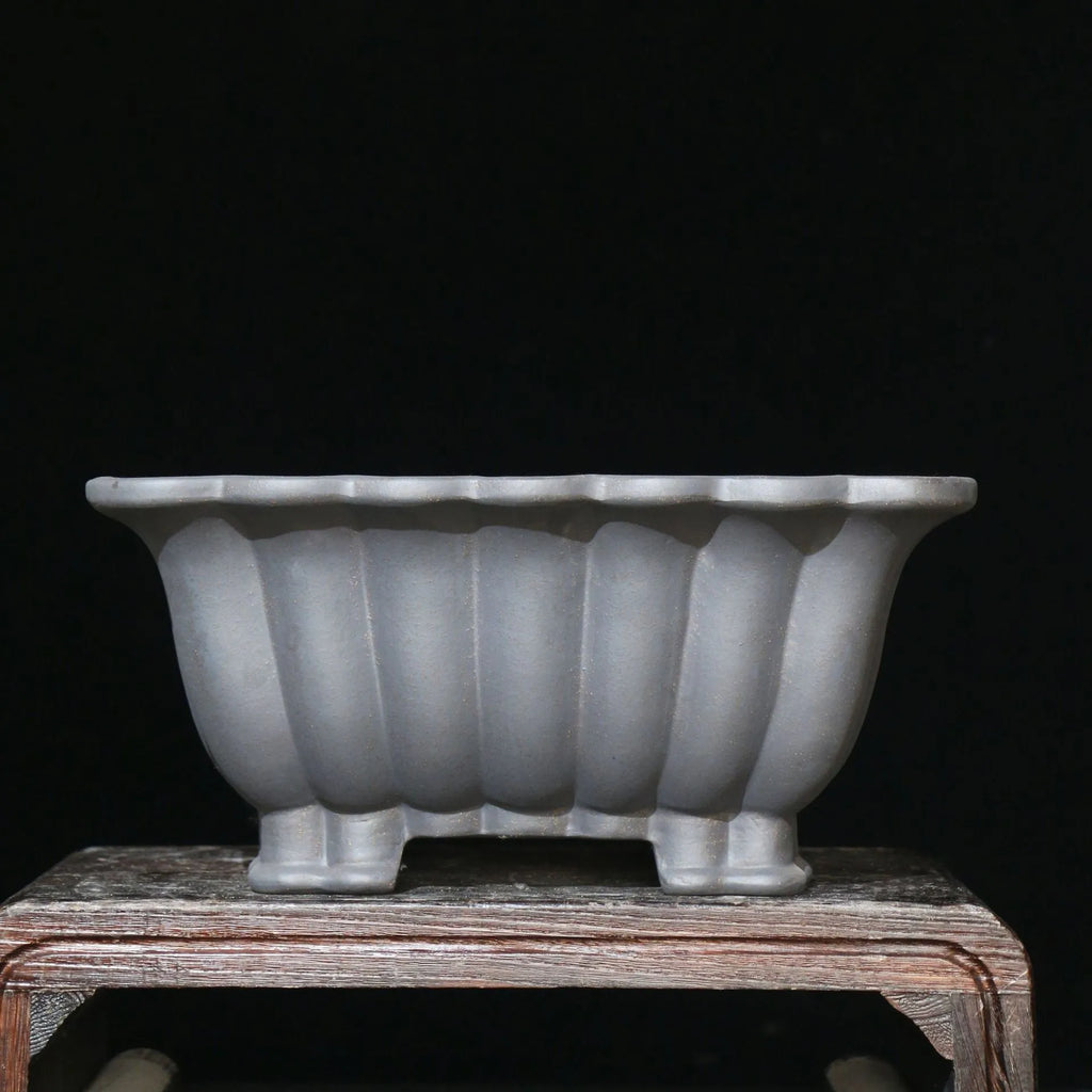 Purple sand ceramic square flower pot for bonsai display with 37x15cm inner diameter
