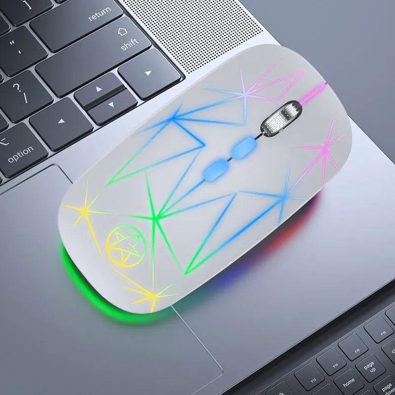 Wireless Bluetooth dual-mode gaming mouse with metal roller in compact 12cm design