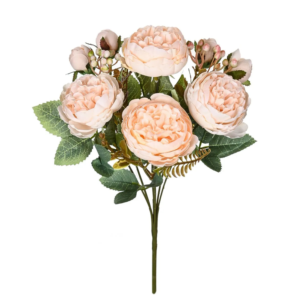 Artificial silk peony bouquet in champagne colour for wedding or home decoration