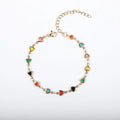 Stainless steel heart-shaped bracelet with gold vacuum plating in multiple colour options