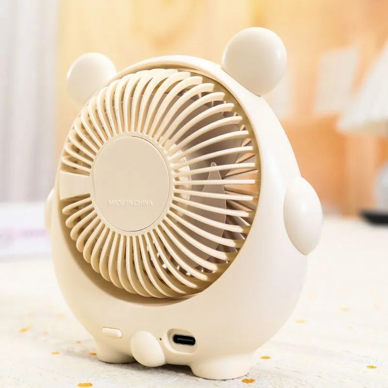 Cute dog design USB desktop electric fan with plastic housing in various colour options