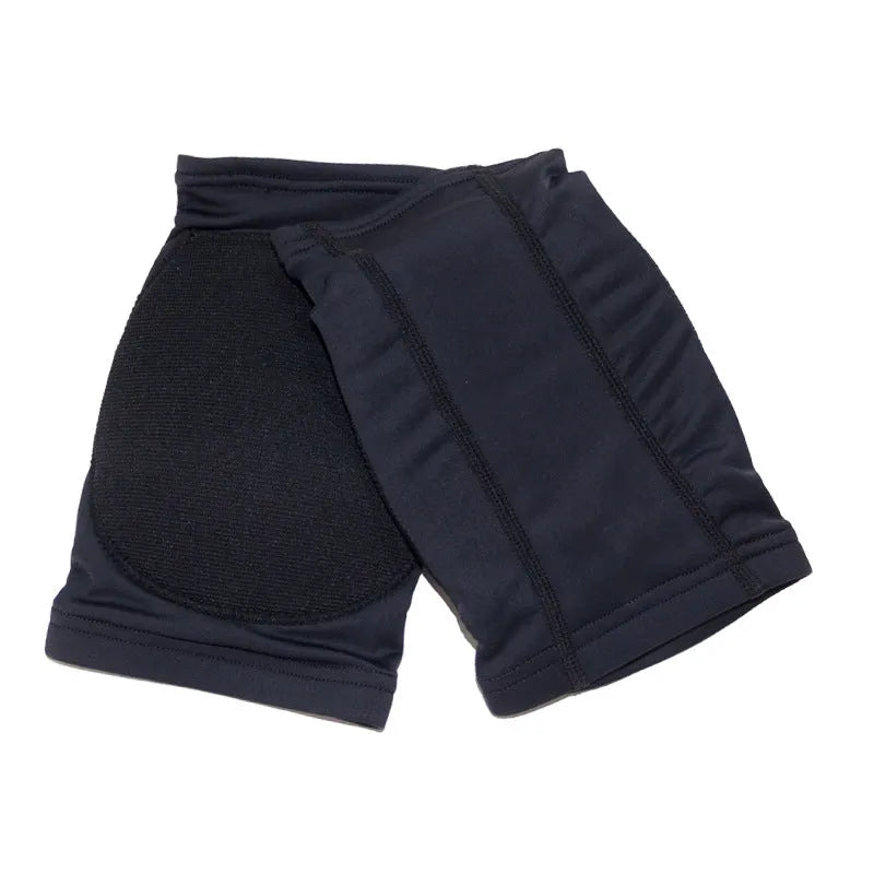 Ballet dance knee pads in skin colour and black options showing five size variations from XS to XL
