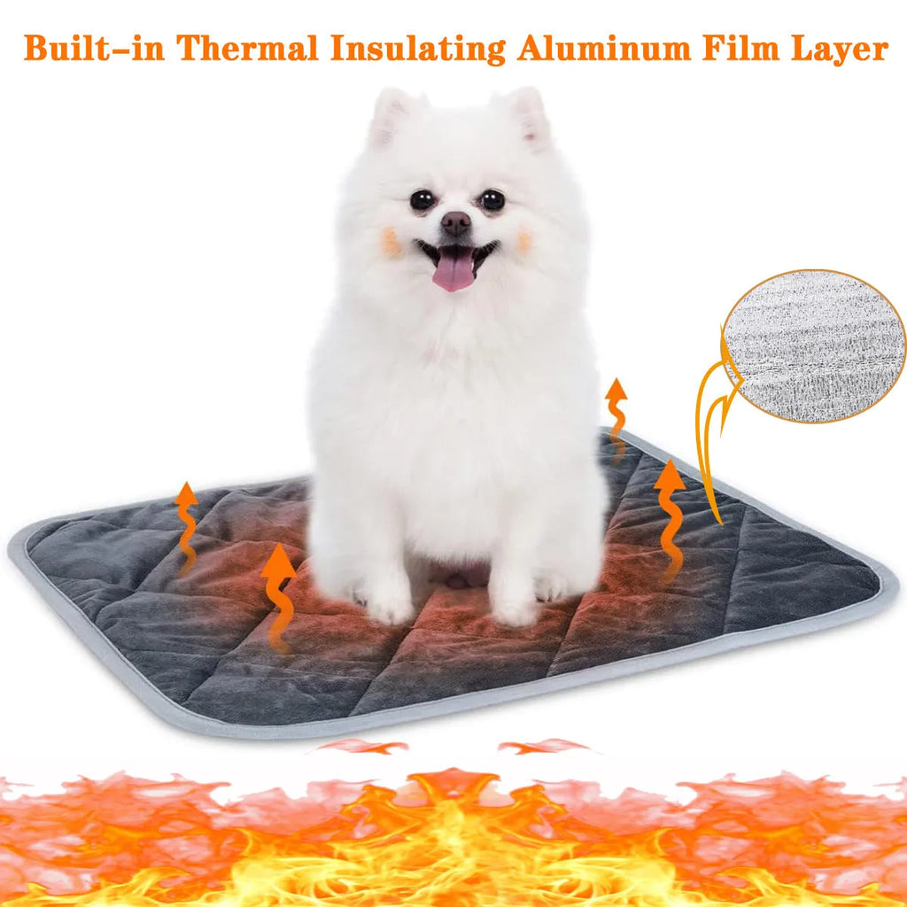 Grey super soft cloth pet cushion shown in multiple sizes for dogs and cats