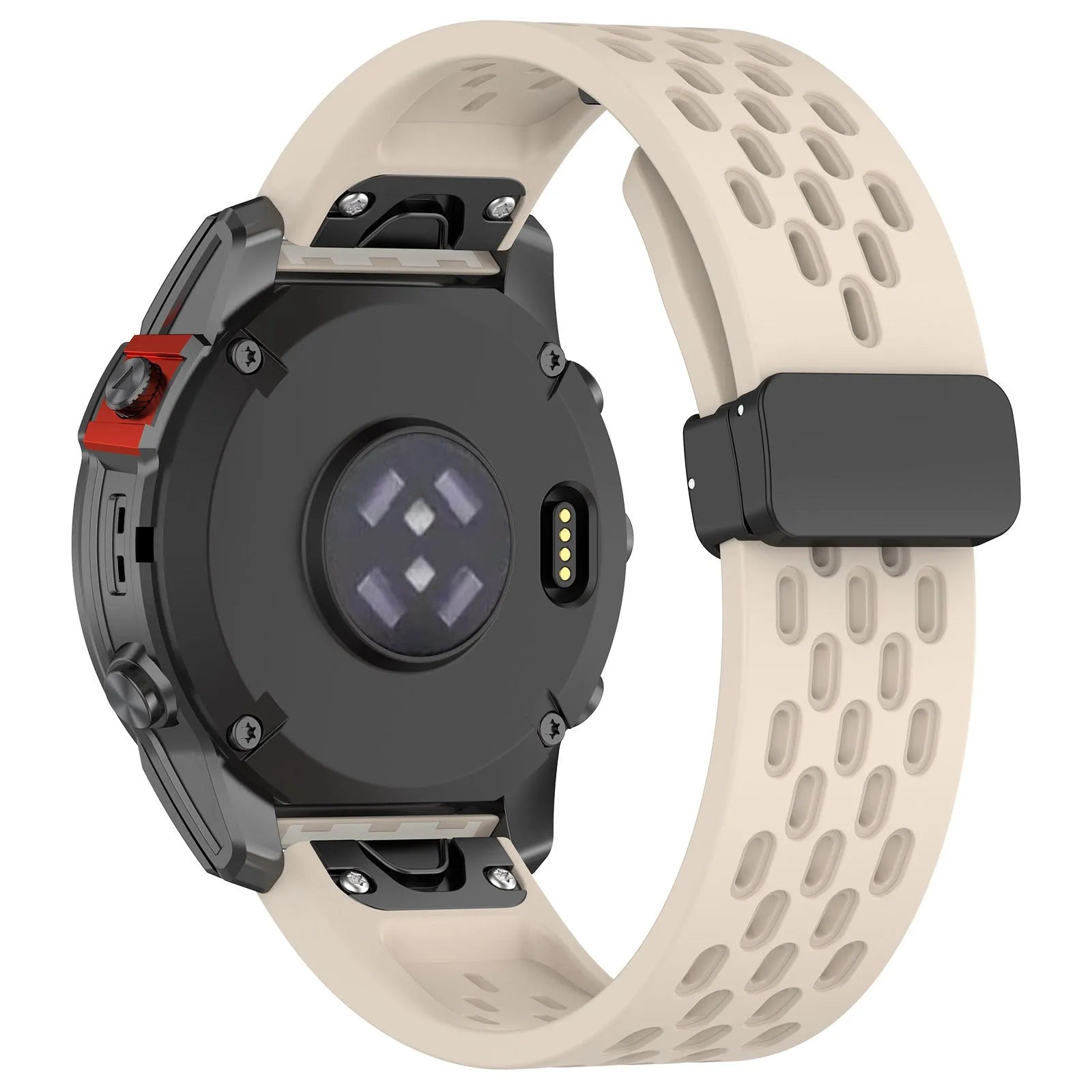 Garmin Fenix quick release porous watch strap in multiple colours showing 20mm, 22mm, and 26mm size options.