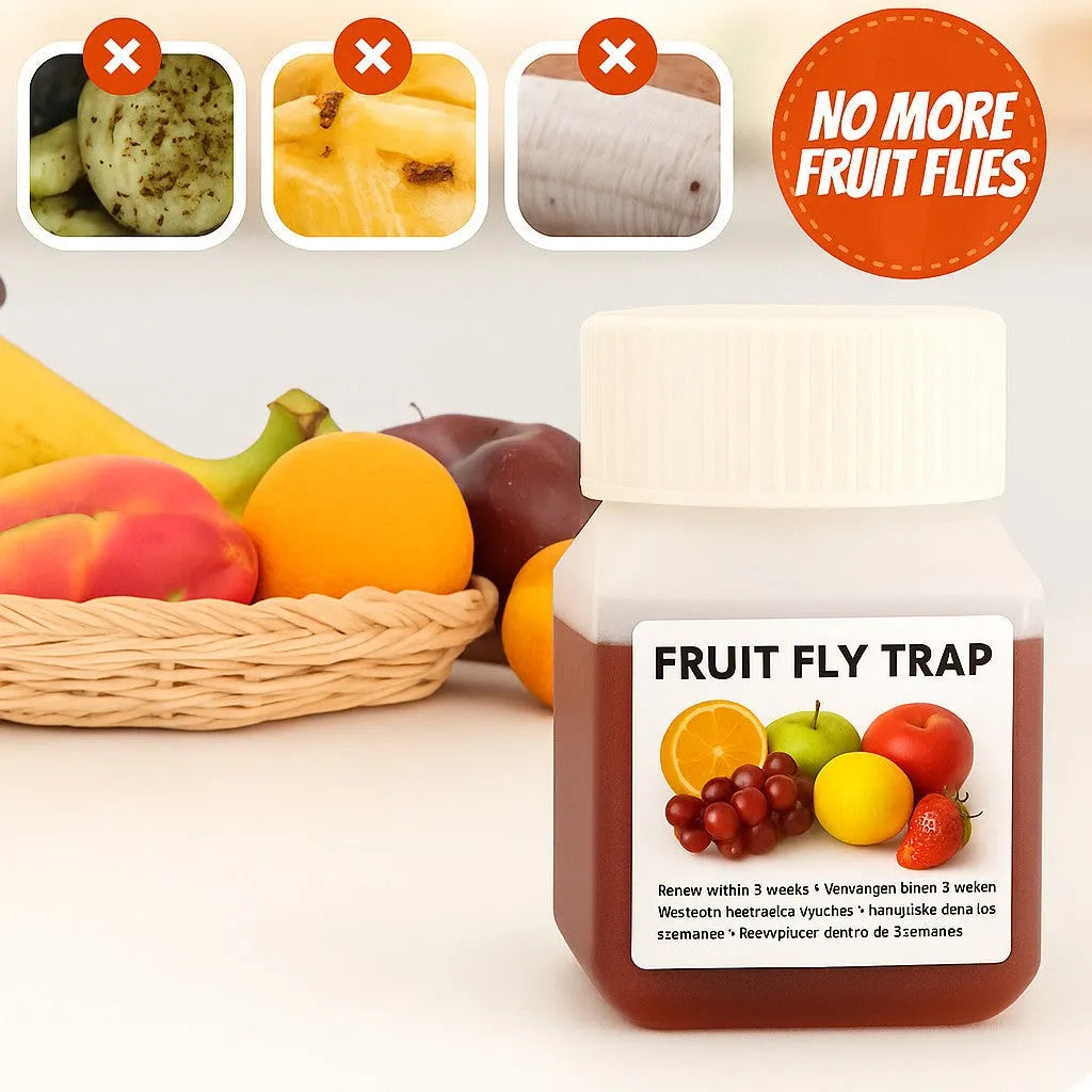 Fruit fly bait liquid bottle with funnel and non-funnel specification options for indoor pest control