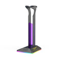 Acrylic headphone display stand with RGB lighting bracket and dual USB ports