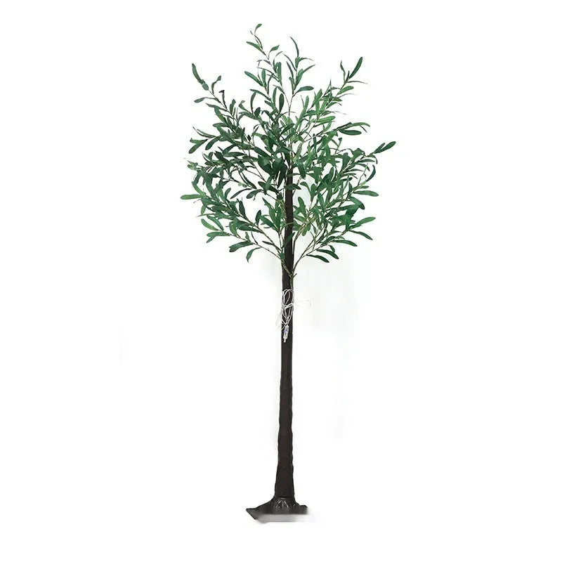 1.8 metre tall artificial olive tree lamp with warm LED lights for outdoor decoration