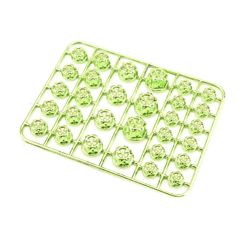 Motorcycle engine screw cover kit with 30 ABS plastic pieces in eight colours including black, red, gold, blue, silver, green, orange, purple