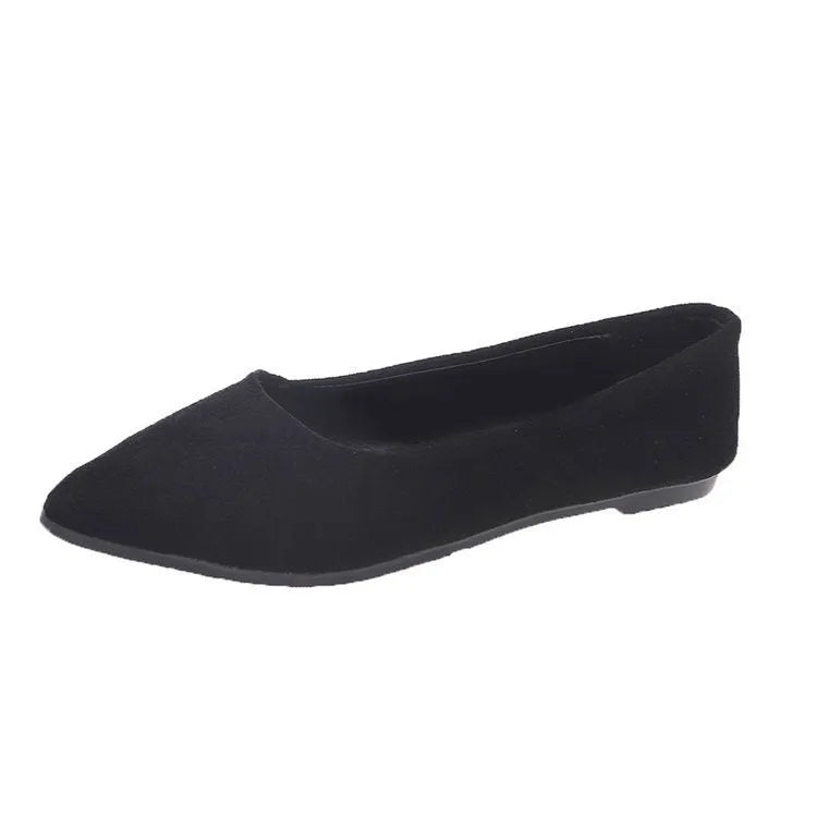 Women's leopard print flat pumps with pointed toe and low heel on cotton upper