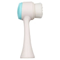 Blue nylon paw brush for dogs and cats on a white background, showing its textured head and handle.