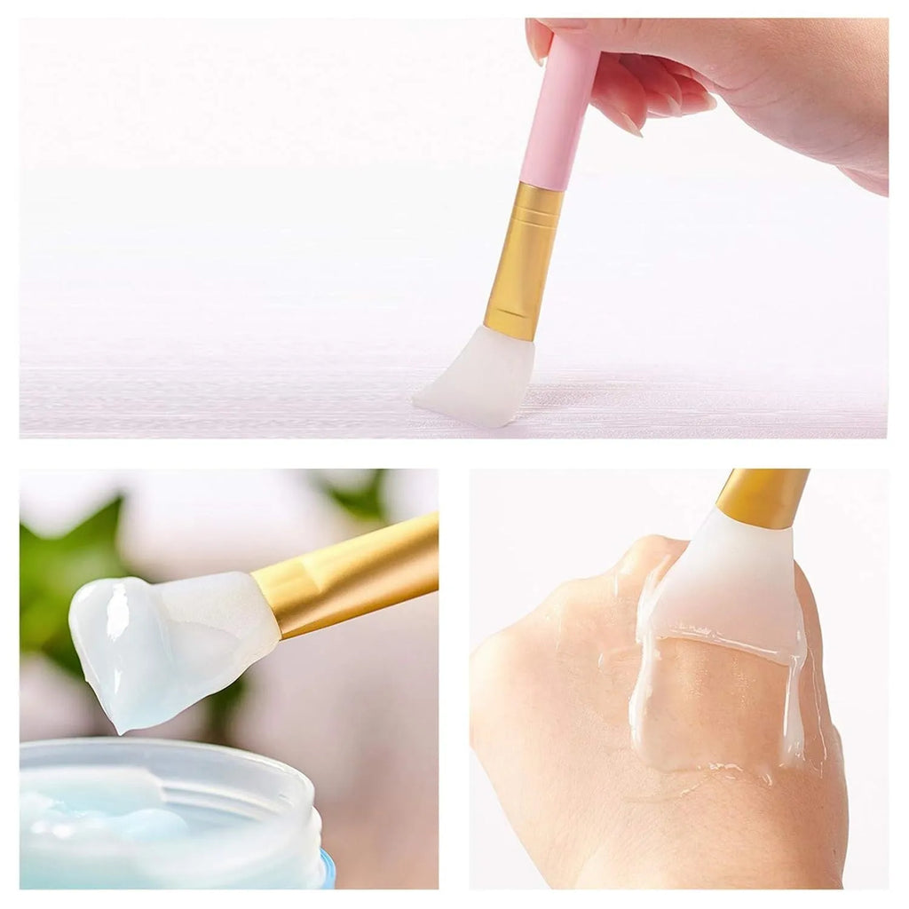 Soft silicone face mask spatula applicator in a choice of six colours on a clean background.