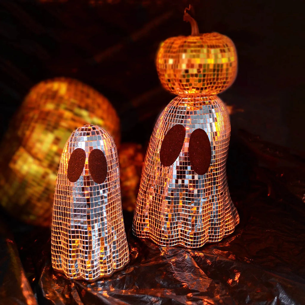 Silver Halloween ghost mosaic mirror patch desktop decoration in two size options
