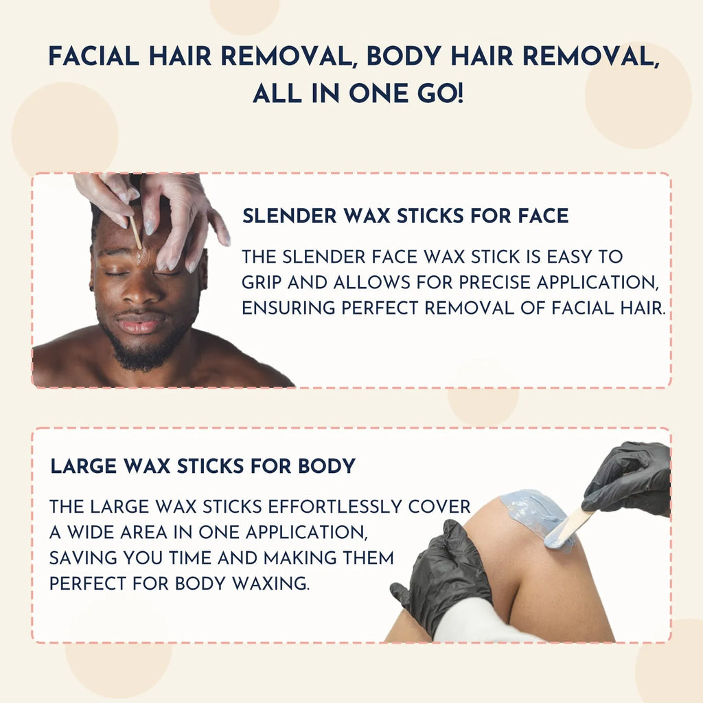 27-piece hair removal wax kit with heated machine, four wax bead colours, and applicator sticks