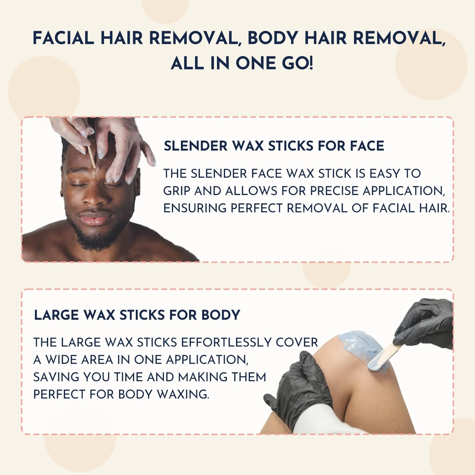 27-piece hair removal wax kit with heated machine, four wax bead colours, and applicator sticks