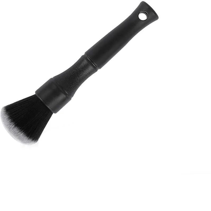 Black car detailing brush with ultra-soft pig hair bristles in two size options