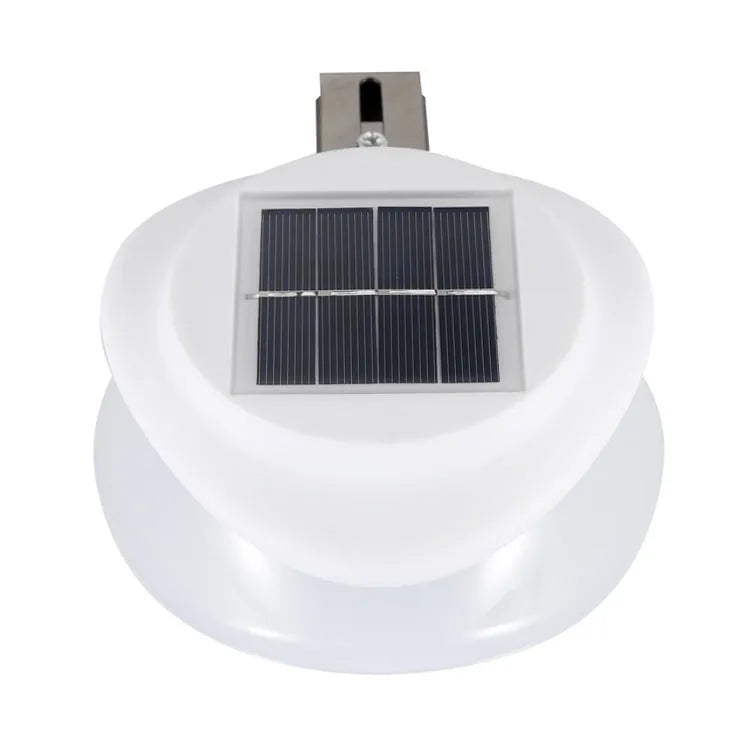 Black and white solar-powered outdoor fence wall lamp with 9 LEDs for garden lighting