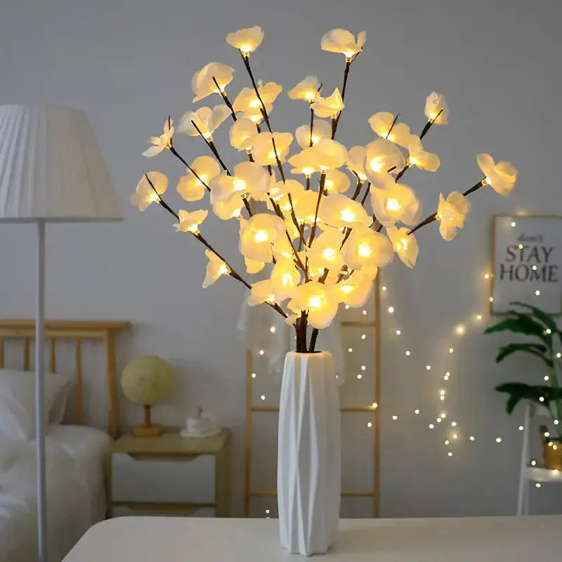 Pink LED Phalaenopsis branch decorative light measuring 65cm with fabric and plastic shell