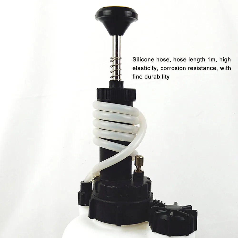 White 3 litre brake oil tank replacement tool for automotive maintenance with copper, iron and plastic construction