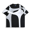 Men's black loose fit t-shirt with double stitching and padded shoulder construction