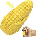 Corn stick shaped dog chew toy for aggressive chewers in blue or yellow colours