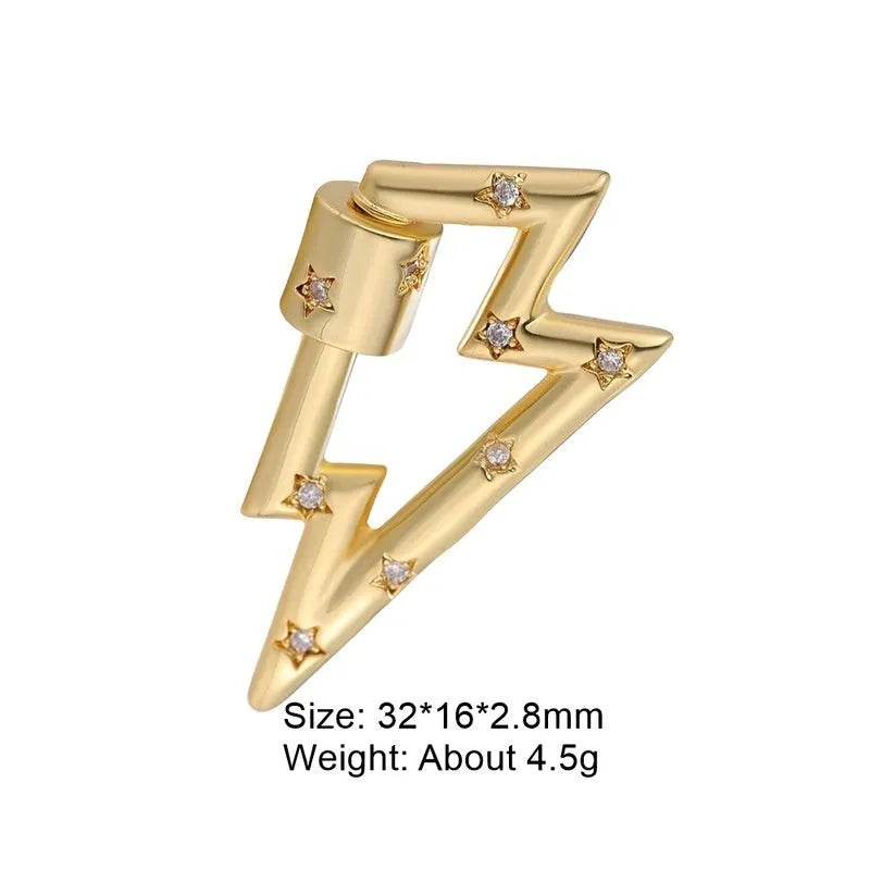 Copper climbing buckle with gold electroplating and micro-inlaid zircon heart design