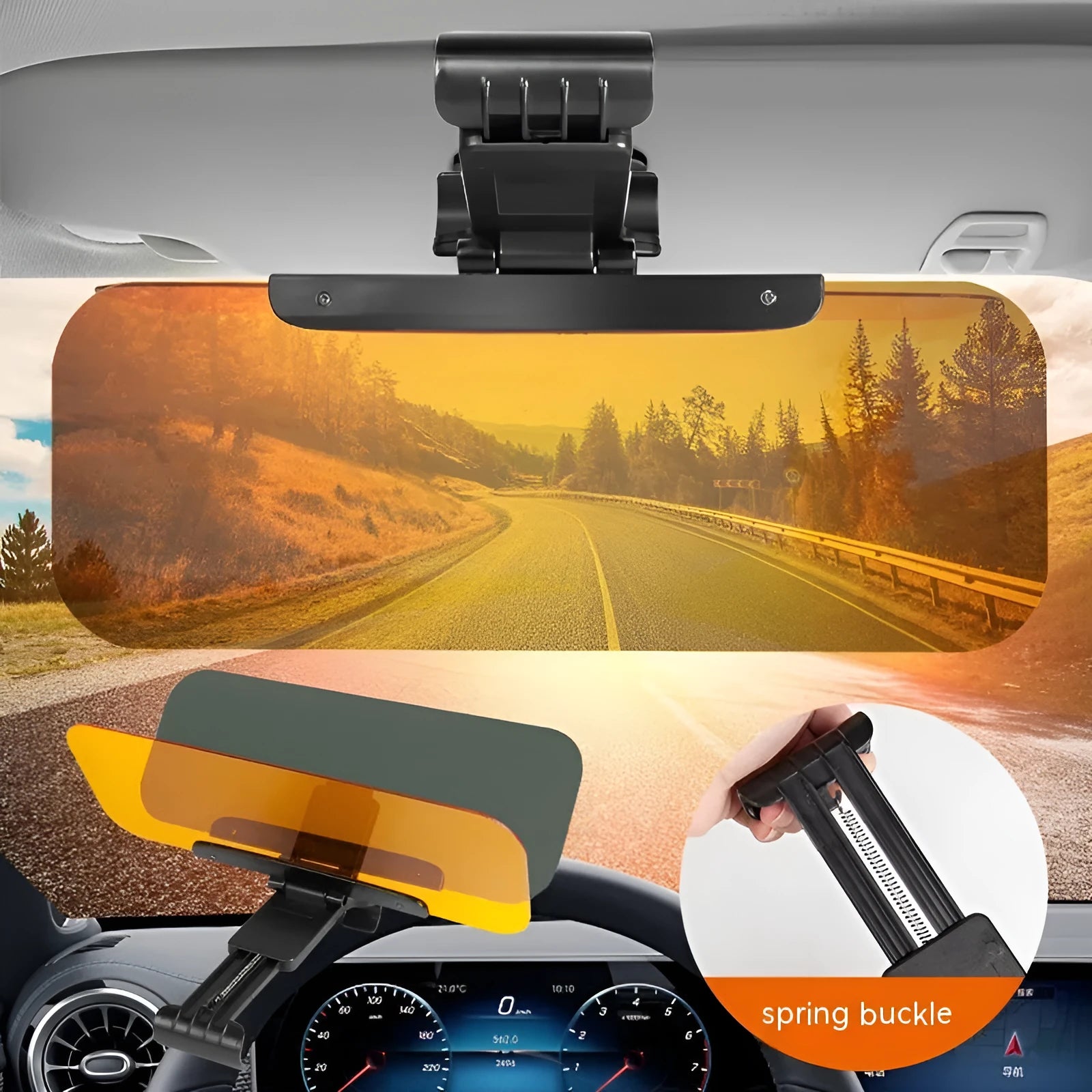 Anti-high beam goggles dual-use car sun visor with telescopic installation on vehicle windshield