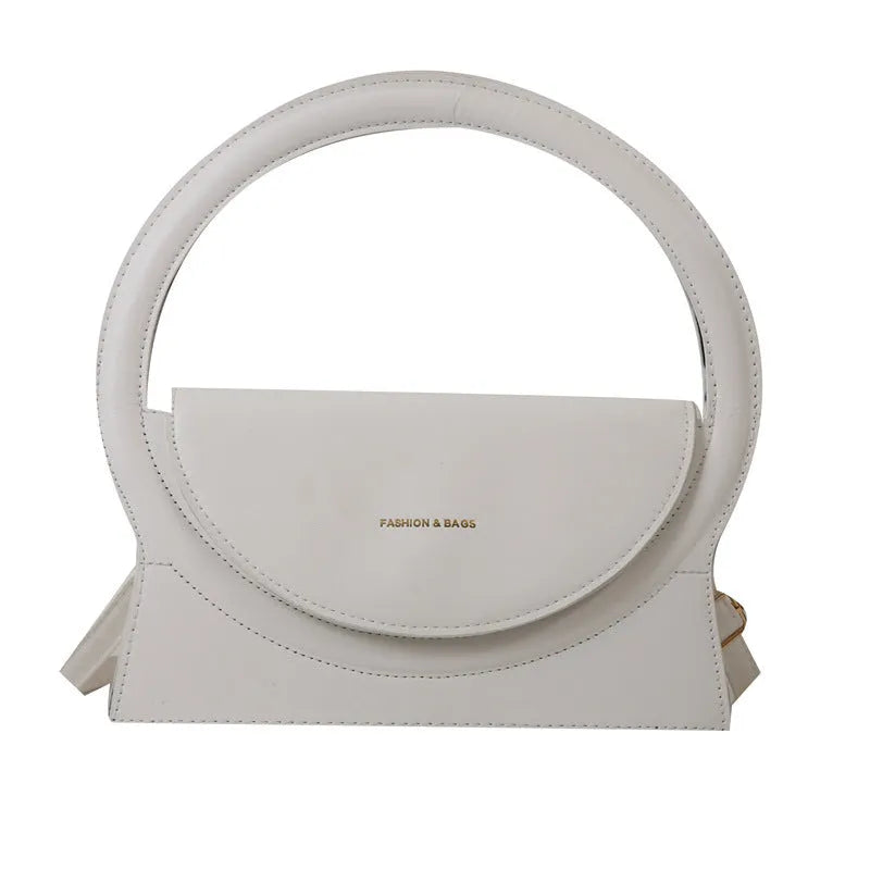 Horizontal square PU messenger bag with stitching detail and shoulder strap in choice of five colours