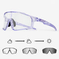 Photochromic bicycle sunglasses with TR90 frame in semi-rimless unisex design