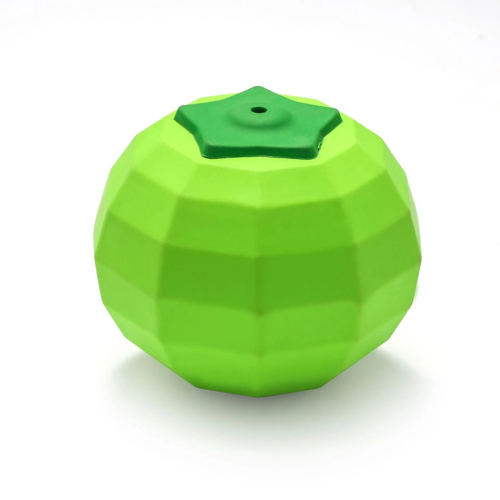 Green natural rubber squeaky dog ball for large breed aggressive chewers