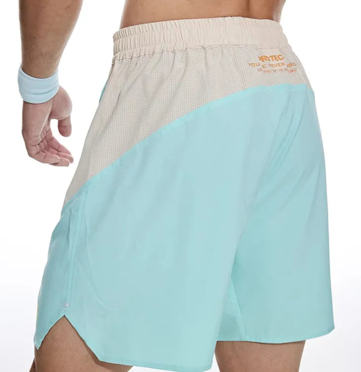 Men's loose-fitting workout shorts with elastic lace-up waist in dark rock ash colour