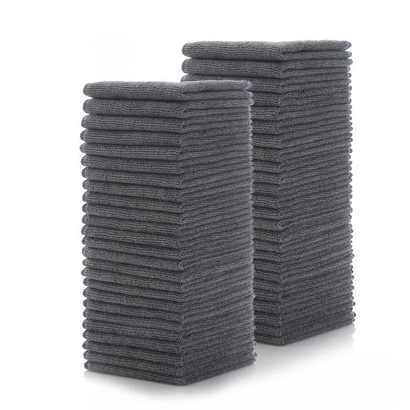 Grey square microfiber kitchen cleaning cloth for oilproof decontamination of pots and bowls