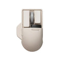 Tofu coloured three-mode wireless mouse with ergonomic shape and seven buttons