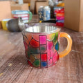 Painted synthetic resin coffee cup book mark holder in American style, 13cm tall