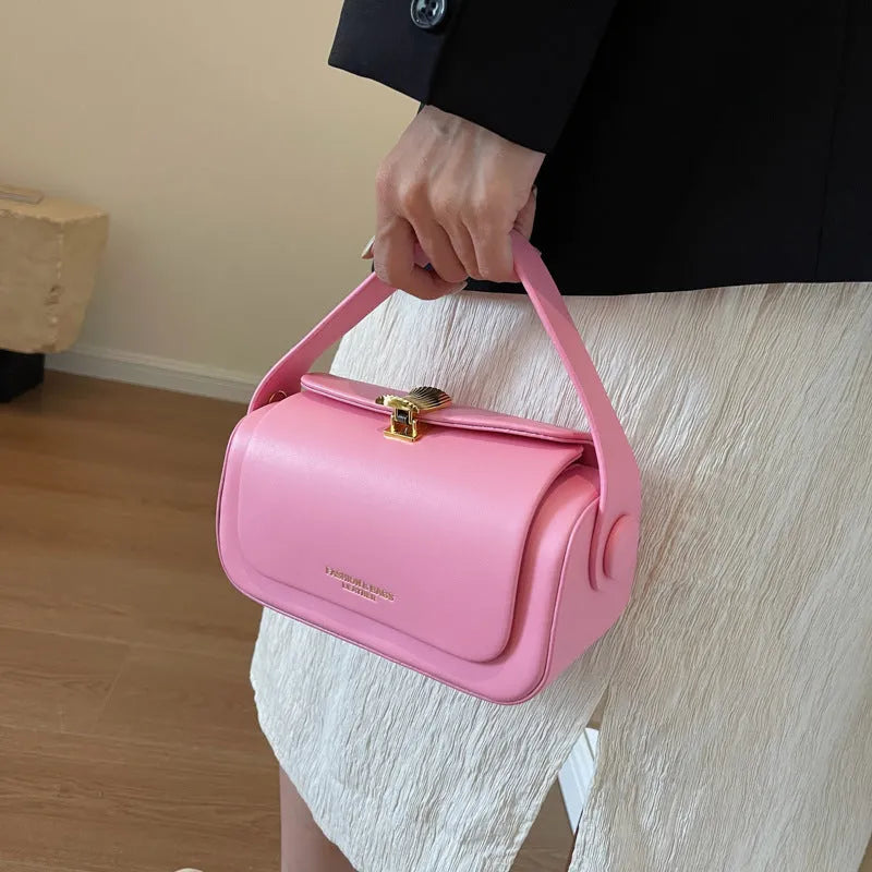 Women's personalised shoulder messenger bag in PU material with letter detailing