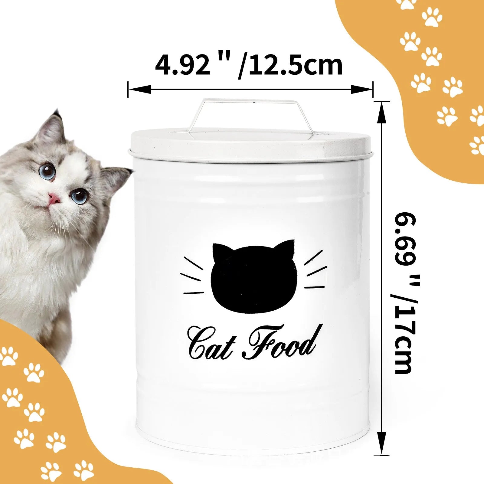 Black and white moisture-proof round iron sheet storage can with 301-500ml capacity