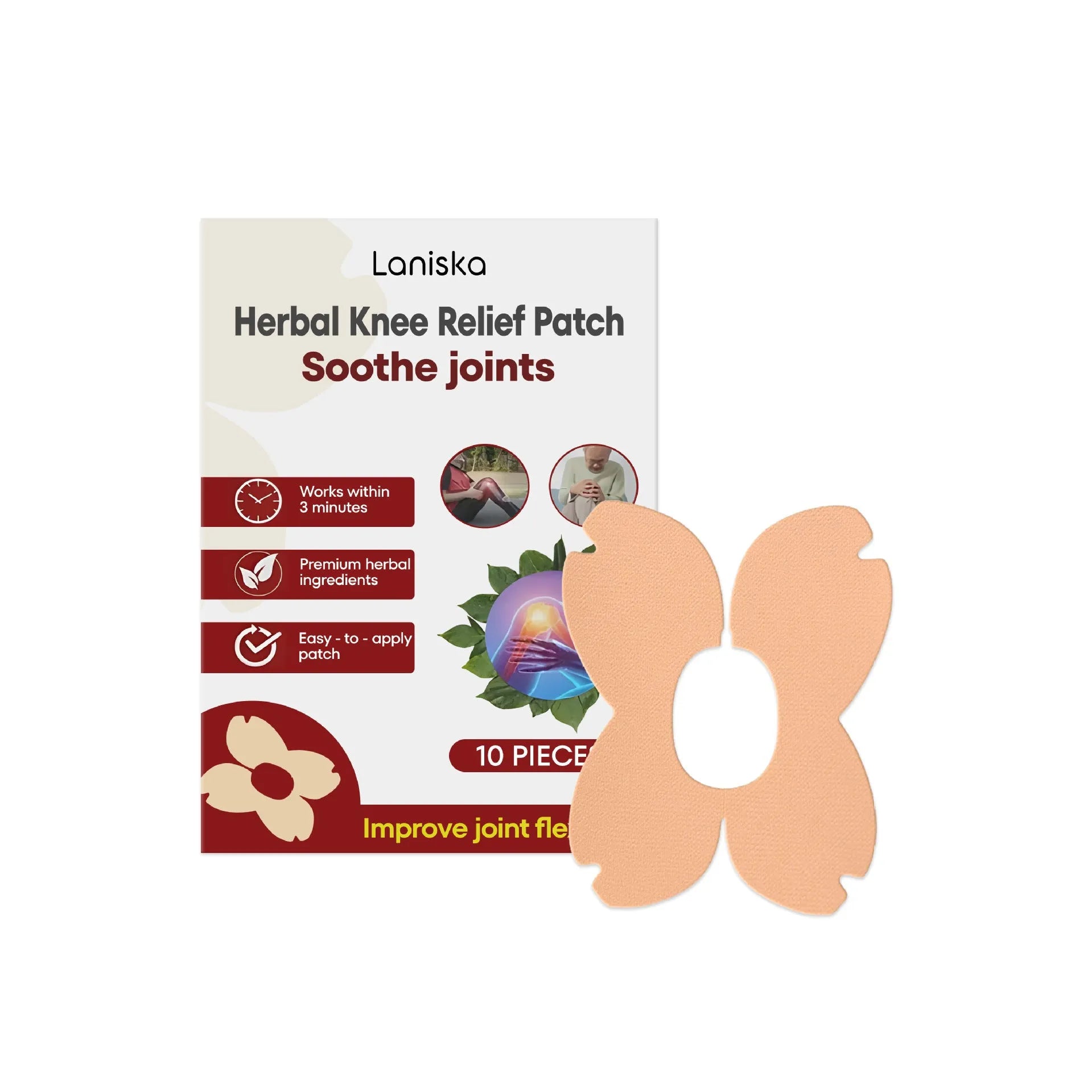 LANISKA herbal moxa leaf menthol joint care adhesive bandages 10 piece pack with box