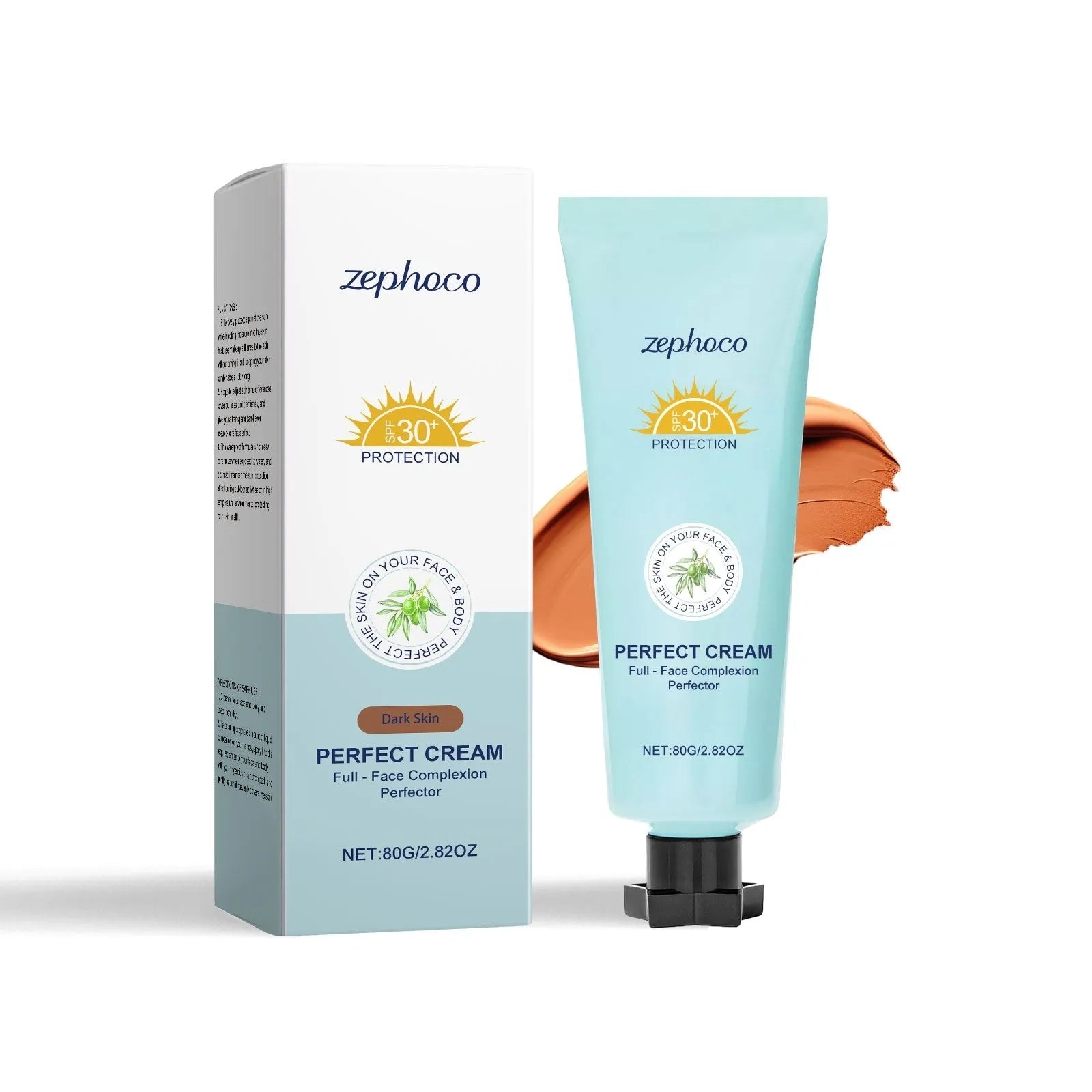 Bottle of sunscreen moisturising liquid foundation in shades dark skin, ivory white, and natural colour.