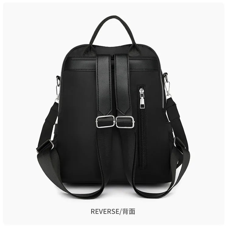 Large soft PU backpack in multiple colours showing three-dimensional pockets and internal phone compartment