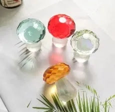 White crystal mushroom-shaped decorative craft in modern simple geometric style