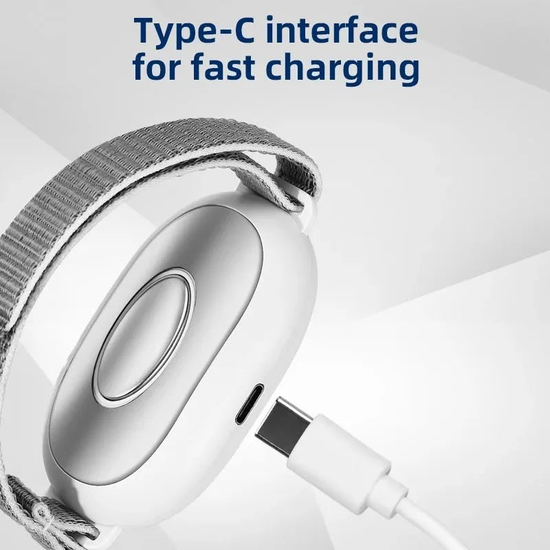White sleep aid instrument with handheld remote control and USB charging cable
