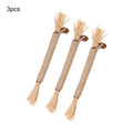 Pack of natural silvervine chew sticks for cats on a wooden surface, showing fine and thick diameter options.