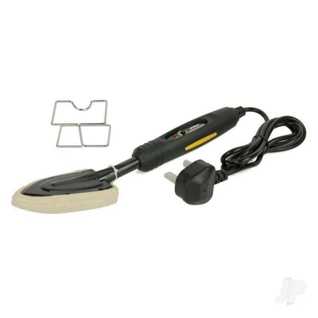 Electronic temperature control hot iron with cotton cover and heat-resistant bracket for hairstyling training