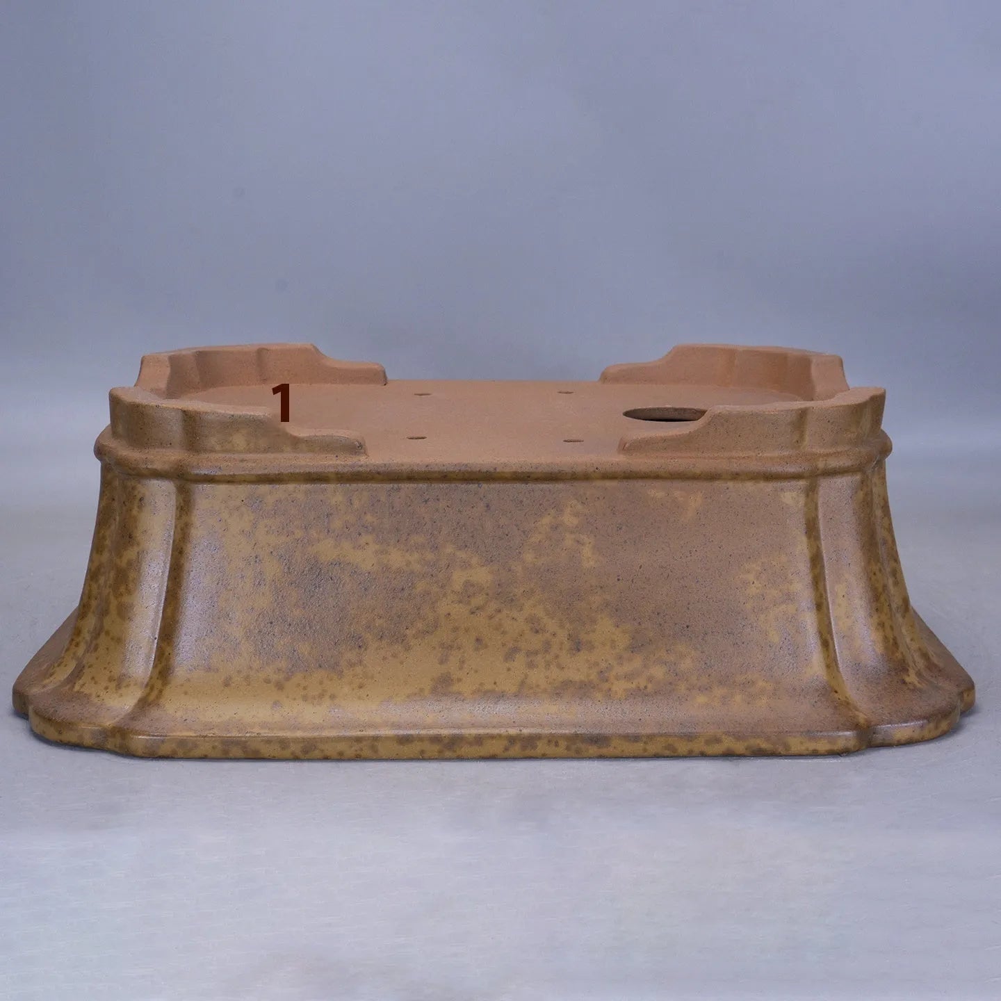 Purple sand rectangular flowerpot with segment mud design and double pumping angle